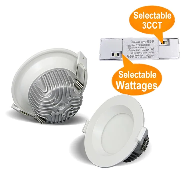 DIP Switch Selectable CCT & Wattages LED Downlights